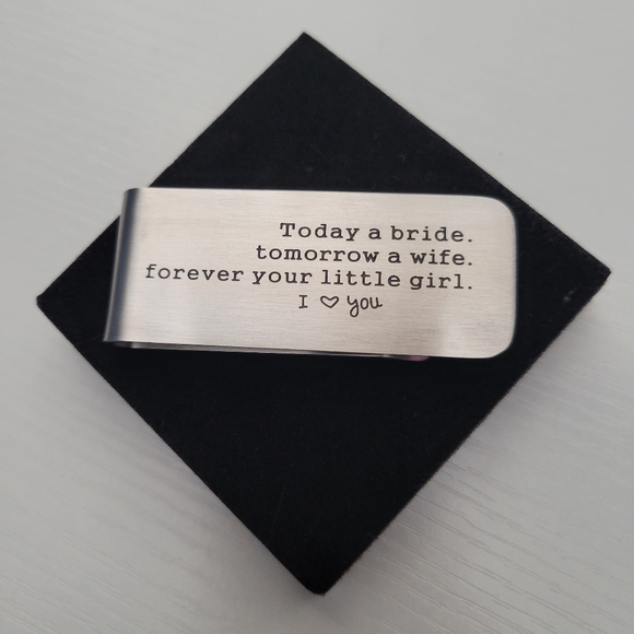 Silver Colored Father Of The Bride Money Clip - Picture 2 of 6
